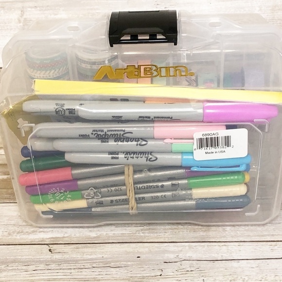 Arts Crafts Journal Supplies Storage Box Washi Tape-Markers-Colored Pencils EUC - Picture 16 of 16